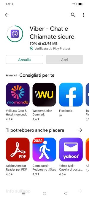 Attendi il completamento del processo di installazione