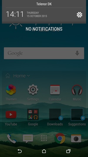 Slide down the top menu again