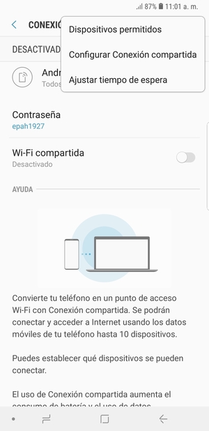 Seleccione Configurar Conexión compartida
