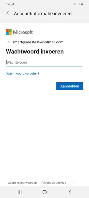 Voer uw wachtwoord in en selecteer Aanmelden