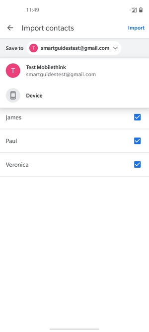 Select your Google account