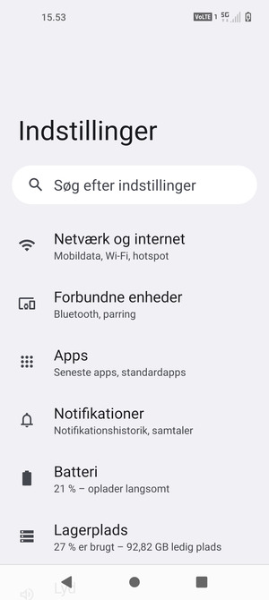 Vælg Netværk og internet