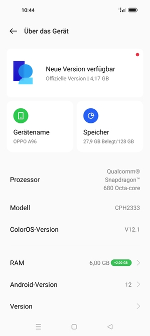 Wählen Sie Software-Update