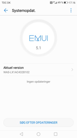 Hvis din telefon er opdateret, vil du se følgende skærmbillede
