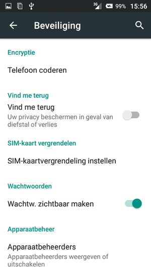 Selecteer SIM-kaartvergrendeling instellen