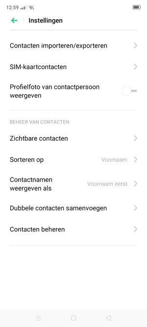 Selecteer SIM-kaartcontacten