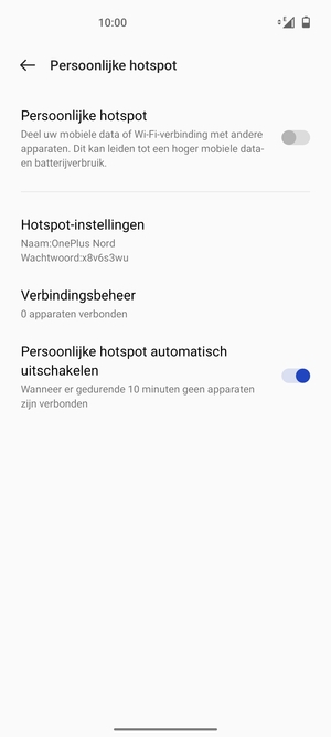 Selecteer Hotspot-instellingen