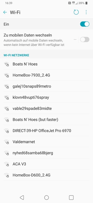 Wählen Sie das Wireless-Netzwerk, zu dem Sie eine Verbindung herstellen möchten
