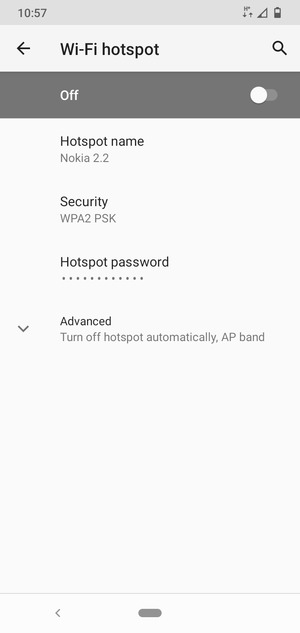Select Hotspot password