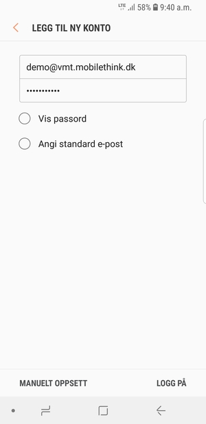 Skriv inn e-postadresse og passord. Velg LOGG PÅ