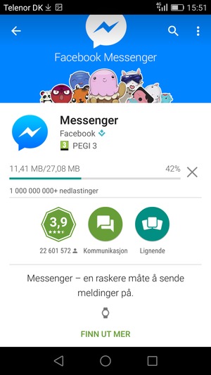 Vent til installasjonen er ferdig