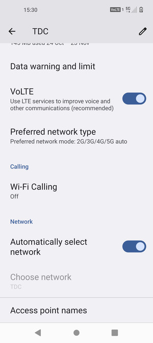 To change network if network problems occur, turn off Automatically select network