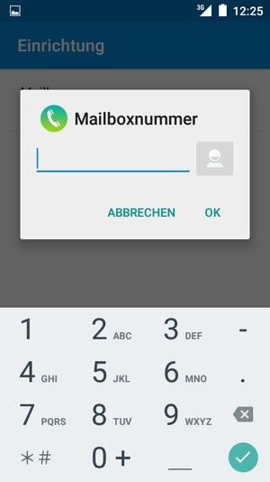 Geben Sie die Mailboxnummer ein und wählen Sie OK