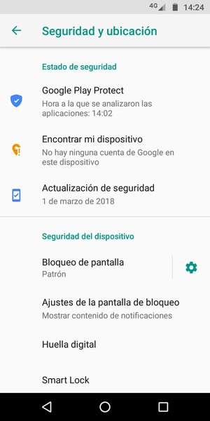 El teléfono ha sido asegurado con un bloqueo de pantalla