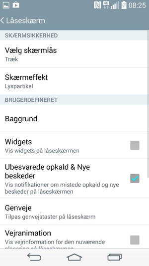 Vælg Vælg skærmlås