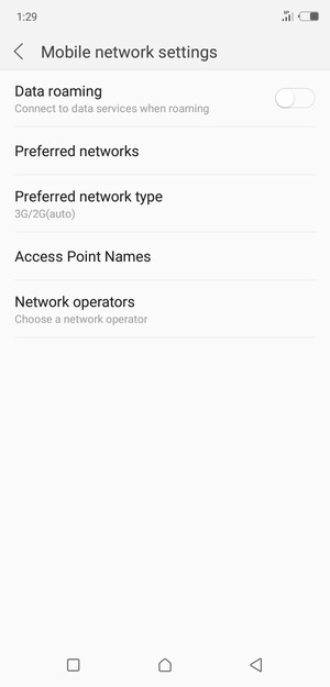 To change network if network problems occur, select Network operators