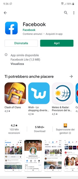 Seleziona Apri