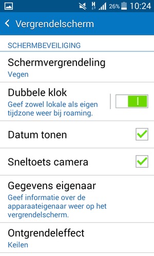 Selecteer Schermvergrendeling
