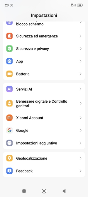 Scorri e seleziona Impostazioni aggiuntive
