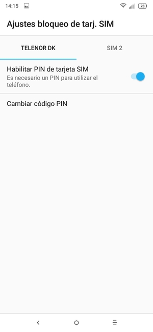 Seleccione Public y Cambiar código PIN