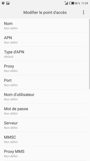 Saisissez les informations MMS
