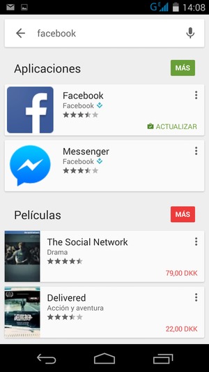 Seleccione la aplicación