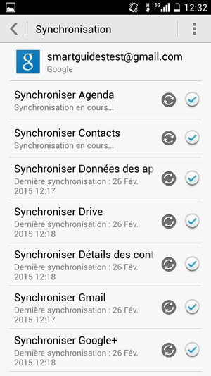 Vos informations seront synchronisées