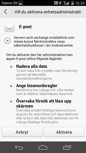 Välj Aktivera