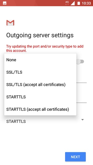Select None and NEXT