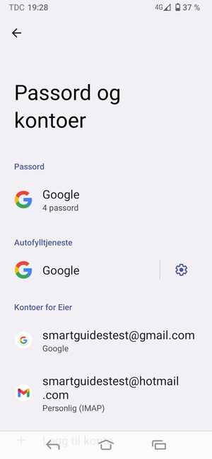 Velg din Google-konto