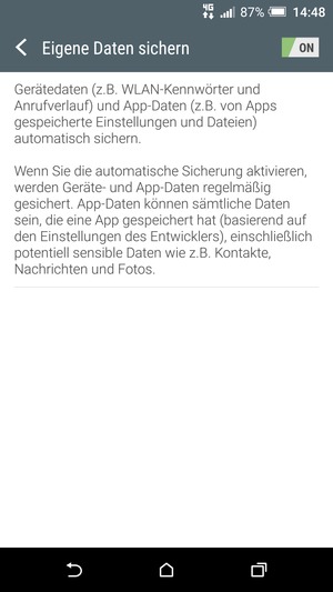 Wählen Sie die Zurück-Taste