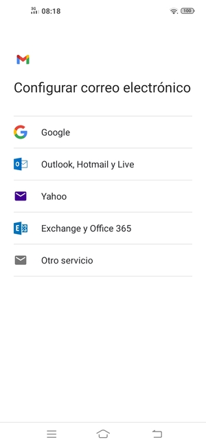 Seleccione Outlook, Hotmail y Live
