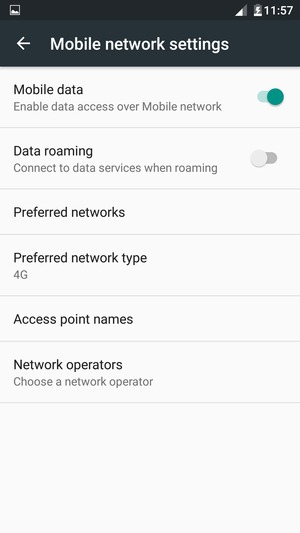 Select Access point names