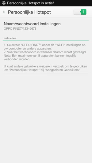 Uw telefoon is nu geïnstalleerd voor gebruik als modem