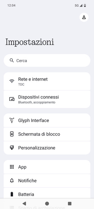 Seleziona Rete e internet