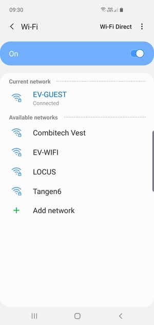 You are now connected to the Wi-Fi network