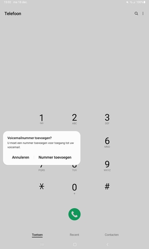 Als uw voicemail niet geïnstalleerd is, selecteert u Nummer toevoegen