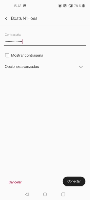 Introduzca la contraseña de Wi-Fi y seleccione Conectar
