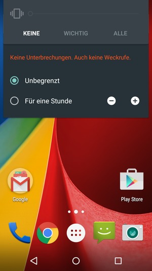 Wählen Sie KEINE, um in den Lautlos-Modus zu wechseln