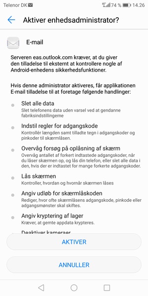 Vælg AKTIVER