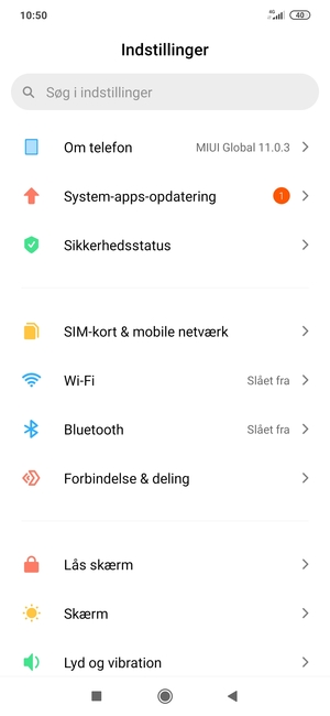 Vælg SIM-kort & mobile netværk