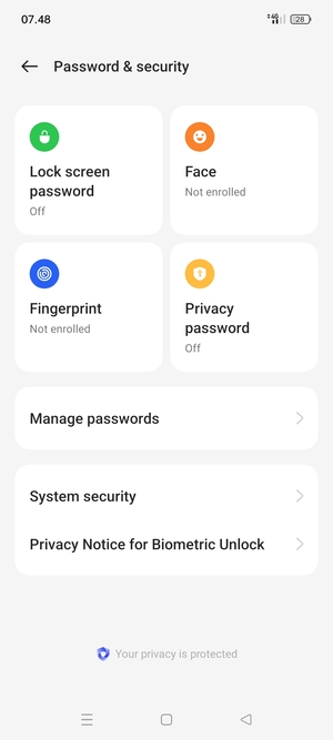 Select  System security