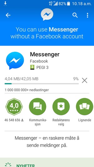 Vent til installasjonen er ferdig