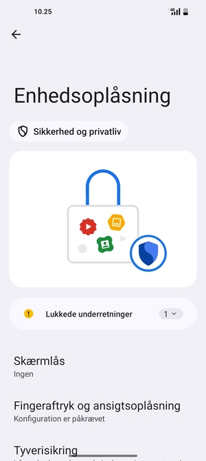 Vælg Skærmlås