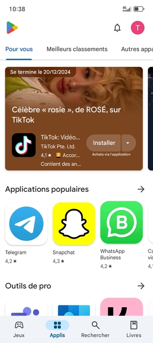 Sélectionnez Rechercher