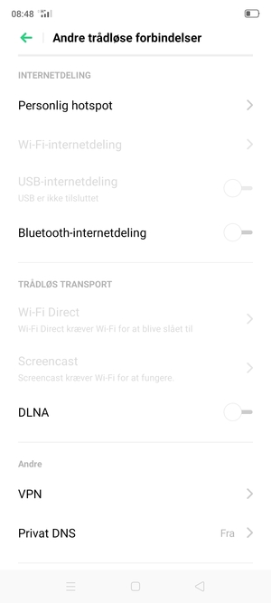 Vælg Personlig hotspot
