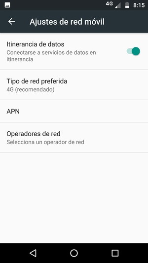 Activar o desactivar Itinerancia de datos