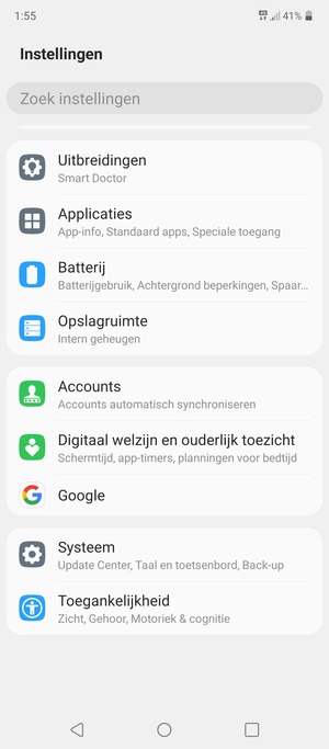 Scroll naar en selecteer Systeem