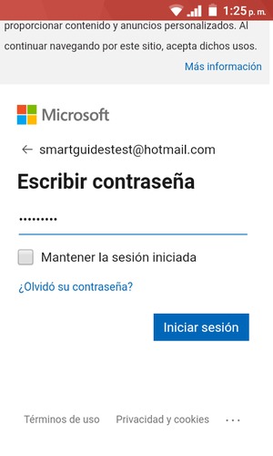 Introduzca su contraseña y seleccione Iniciar sesión