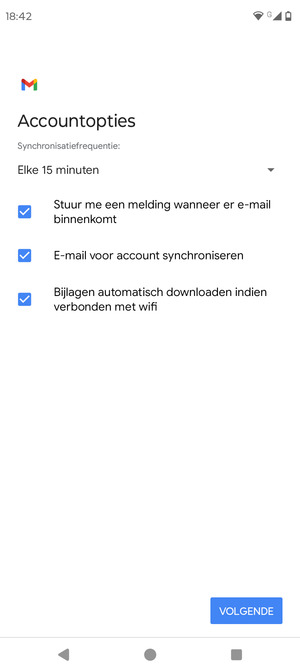 Selecteer VOLGENDE